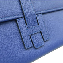 Load image into Gallery viewer, Hermes Jige Elan 29 Calfskin Leather Clutch Wallet Blue
