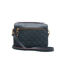 Load image into Gallery viewer, LOUIS VUITTON Metis Monogram Leather Satchel Bag Navy
