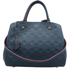 Load image into Gallery viewer, LOUIS VUITTON Montaigne Monogram Leather Satchel Bag Navy
