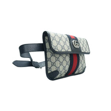 Load image into Gallery viewer, Gucci Web Small Ophidia GG Supreme Monogram Belt Bag Navy
