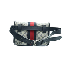 Load image into Gallery viewer, Gucci Web Small Ophidia GG Supreme Monogram Belt Bag Navy
