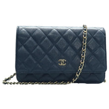 Load image into Gallery viewer, Chanel WOC Caviar Quilted Wallet on Chain Navy Blue
