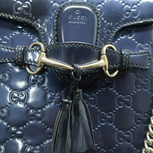 Load image into Gallery viewer, GUCCI Emily Patent Leather Shoulder Bag Navy
