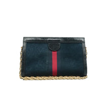 Load image into Gallery viewer, Gucci Web Small Ophidia Suede Calfskin Chain Shoulder Bag Blue
