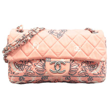 Load image into Gallery viewer, CHANEL Quilted Floral Print Shoulder Bag Pink
