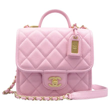 Load image into Gallery viewer, CHANEL School Memory Leather Satchel Bag Pink
