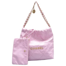 Load image into Gallery viewer, CHANEL 22 Bag Leather Shoulder Bag Pink
