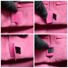 Load image into Gallery viewer, Gucci Pebbled Calfskin Medium Logo Portfolio Clutch Box Pink Green
