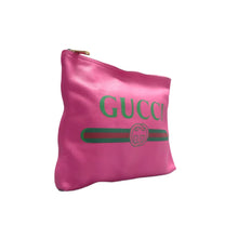 Load image into Gallery viewer, Gucci Pebbled Calfskin Medium Logo Portfolio Clutch Box Pink Green
