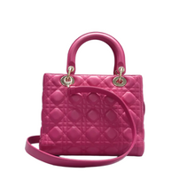 Load image into Gallery viewer, Christian Dior Lady Dior Leather Satchel Bag Pink
