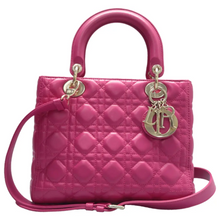 Load image into Gallery viewer, Christian Dior Lady Dior Leather Satchel Bag Pink
