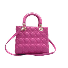 Load image into Gallery viewer, Christian DIOR Lady Dior Leather Satchel Bag Pink

