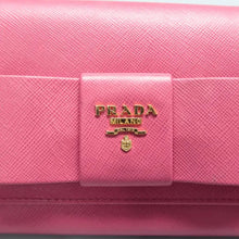 Load image into Gallery viewer, PRADA Bow Saffiano Fiocco Flap Wallet Pink
