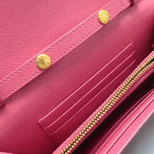 Load image into Gallery viewer, PRADA Bow Saffiano Fiocco Flap Wallet Pink
