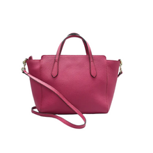 Load image into Gallery viewer, GUCCI Swing Leather Satchel Bag Fuchsia
