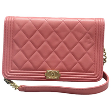 Load image into Gallery viewer, Chanel Wallet On Chain Boy Leather Shoulder Bag Pink
