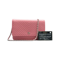 Load image into Gallery viewer, CHANEL Wallet on Chain Leather Shoulder Bag Pink
