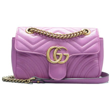 Load image into Gallery viewer, Gucci GG Marmont Leather Shoulder Bag Purple
