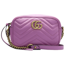 Load image into Gallery viewer, GUCCI GG Marmont Leather Shoulder Bag Purple
