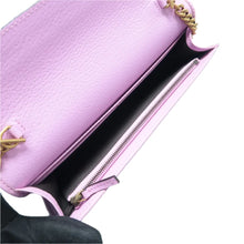 Load image into Gallery viewer, Gucci Marquise Crystals Mini GG Calfskin Chain Wallet Purple
