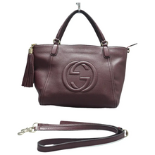 Load image into Gallery viewer, GUCCI Soho Top Handle Leather Satchel Bag Purple
