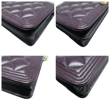 Load image into Gallery viewer, Chanel Wallet On Chain Boy Leather Shoulder Bag Purple
