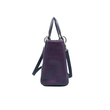 Load image into Gallery viewer, Christian Dior Lady Dior Lizard Leather Satchel Bag Purple
