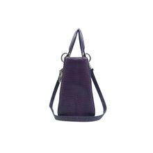 Load image into Gallery viewer, Christian Dior Lady Dior Lizard Leather Satchel Bag Purple
