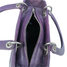 Load image into Gallery viewer, Christian Dior Lady Dior Lizard Leather Satchel Bag Purple
