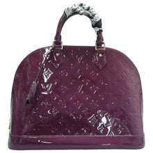 Load image into Gallery viewer, Louis Vuitton Alma Monogram Patent Leather Tote Bag Purple
