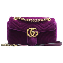 Load image into Gallery viewer, Gucci GG Marmont Velvet Leather Shoulder Bag Purple
