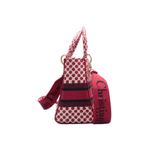 Load image into Gallery viewer, DIOR Lady Dior Fabric Shoulder Bag Red
