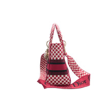 Load image into Gallery viewer, DIOR Lady Dior Fabric Shoulder Bag Red
