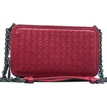 Load image into Gallery viewer, BOTTEGA VENETA Double Zip Leather Chain Shoulder Bag Red
