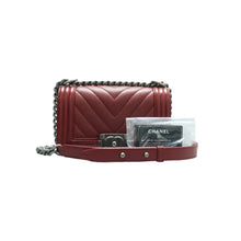 Load image into Gallery viewer, Chanel Boy Leather Shoulder Bag Red
