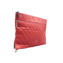 Load image into Gallery viewer, Chanel Quilted Leather Clutch Bag Red
