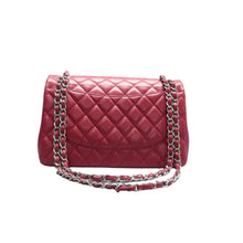 Load image into Gallery viewer, Chanel Jumbo Double Flap Lambskin Quilted Shoulder Bag Dark Red
