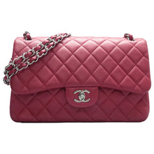 Load image into Gallery viewer, Chanel Jumbo Double Flap Lambskin Quilted Shoulder Bag Dark Red
