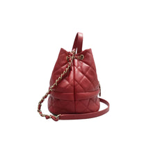 Load image into Gallery viewer, Chanel Rolled Up Caviar Quilted Bucket Drawstring Bag Red
