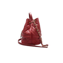 Load image into Gallery viewer, Chanel Rolled Up Caviar Quilted Bucket Drawstring Bag Red
