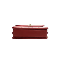 Load image into Gallery viewer, Chanel Envelope Flap Lambskin Chevron Stitched Medium Shoulder Bag Red
