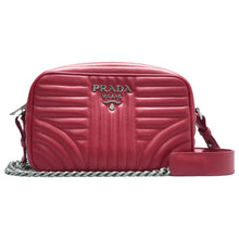 Load image into Gallery viewer, Prada Diagramme Soft Calfskin Camera Shoulder Bag Red
