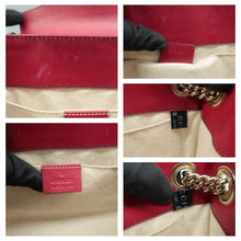 Load image into Gallery viewer, Gucci Emily Medium GG Guccissima Patent Leather Chain Shoulder Bag Red
