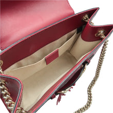 Load image into Gallery viewer, Gucci Emily Medium GG Guccissima Patent Leather Chain Shoulder Bag Red
