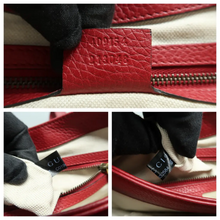 Load image into Gallery viewer, GUCCI GG Marmont Animalier Leather Shoulder Bag Red
