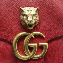 Load image into Gallery viewer, GUCCI GG Marmont Animalier Leather Shoulder Bag Red
