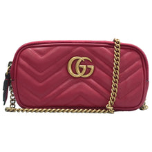 Load image into Gallery viewer, Gucci GG Marmont Leather Crossbody Bag Red
