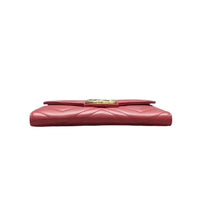 Load image into Gallery viewer, Gucci GG Marmont Matelasse Calfskin Chain Wallet Hibiscus Red
