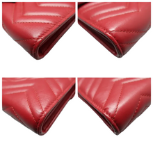 Load image into Gallery viewer, GUCCI GG Marmont Chain Wallet Leather Shoulder Bag Red
