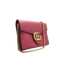 Load image into Gallery viewer, GUCCI GG Marmont Chain Wallet Leather Crossbody Bag Red
